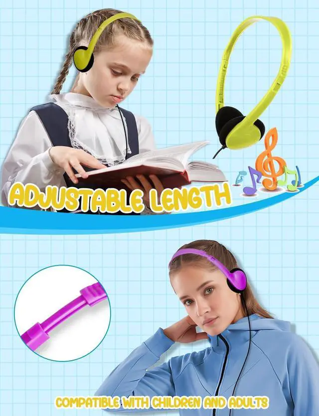 Alt view image 2 of 5 - ZNXZXP Headphones Bulk 30 Pack Multi Color for School Classroom Students Boys Girls Teen and Adult Mixed Color with 3.5mm Audio Jack