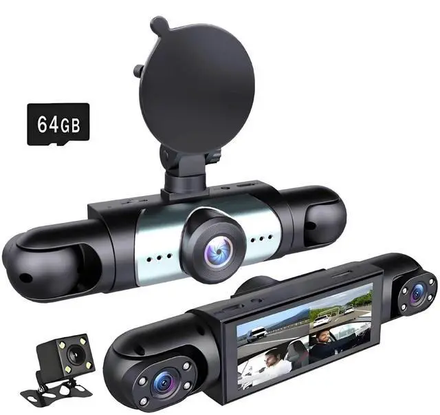 Main image of Diyeeni 4 Lens Dash Cam Front and Rear for Cars 1080P WiFi Dash Camera with 64GB Card, Dashboard Camera Recorder with APP, G Sensor, 24/7 Park Monitoring, Loop Recording