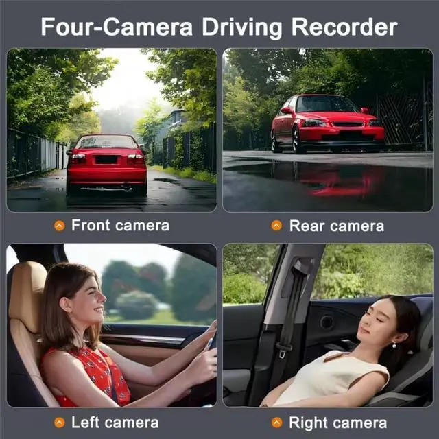 Alt view image 3 of 5 - Diyeeni 4 Lens Dash Cam Front and Rear for Cars 1080P WiFi Dash Camera with 64GB Card, Dashboard Camera Recorder with APP, G Sensor, 24/7 Park Monitoring, Loop Recording