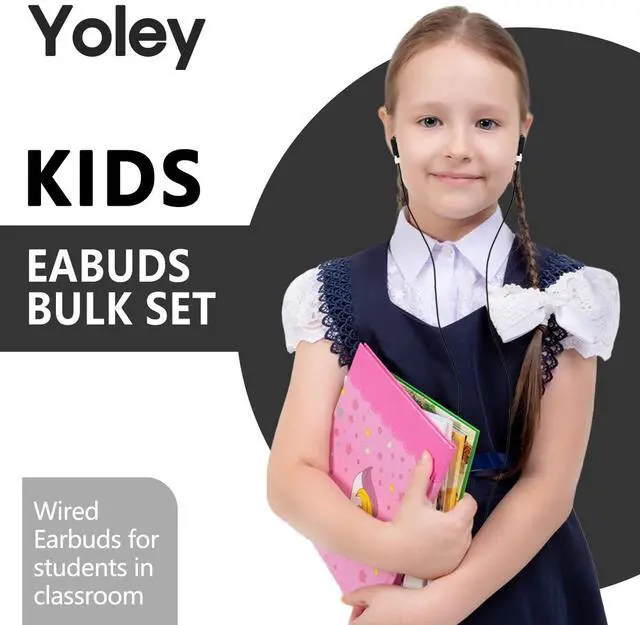 Alt view image 2 of 5 - Yoley Bulk Earbud Headphones 50 Pack for School Classroom Kids, Wholeslae Wired Durable Earphones Class Set for Students Children Toddler Teens Boys Girls and Adult (Black, 50pcs)