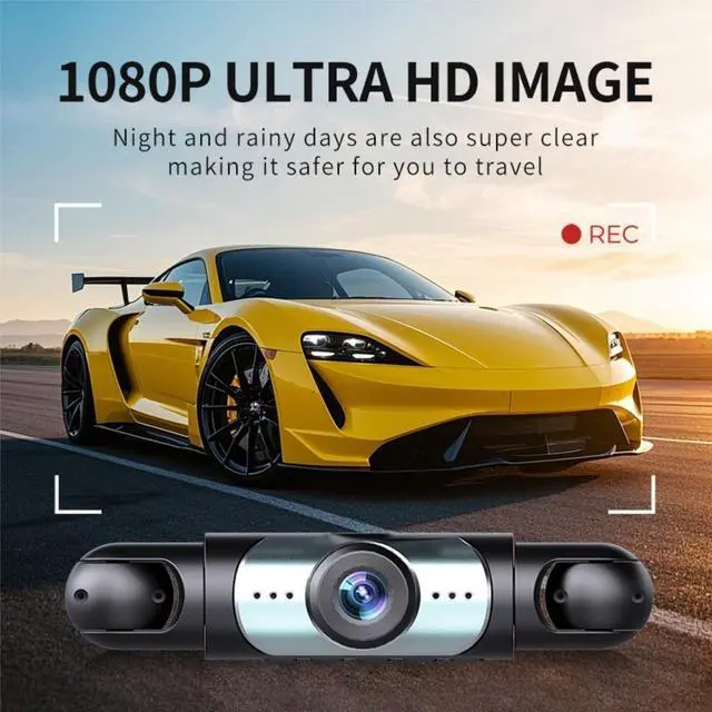 Alt view image 4 of 5 - Diyeeni 4 Lens Dash Cam Front and Rear for Cars 1080P WiFi Dash Camera with 64GB Card, Dashboard Camera Recorder with APP, G Sensor, 24/7 Park Monitoring, Loop Recording