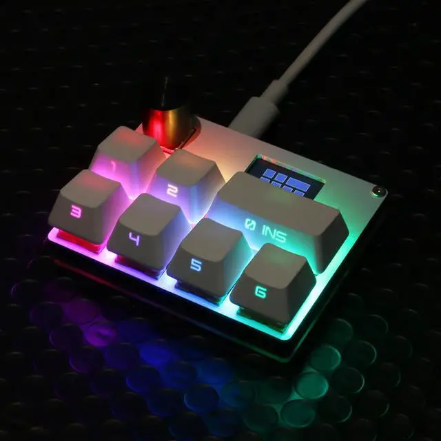 Alt view image 2 of 5 - TZT Copy Paste Keyboard 7-Key Custom Gaming Keyboard Magnetic Switches 0.01mm Accuracy with Knob and Screen, Plug-and-Play, Copy Paste