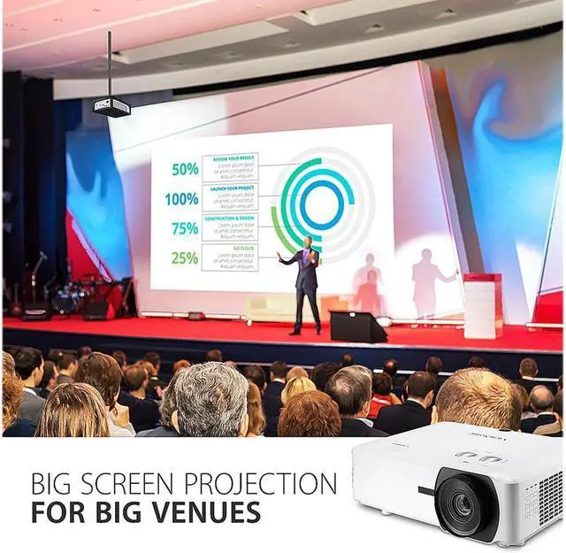 Alt view image 2 of 5 - ViewSonic LS850WU 5000 Lumens WUXGA Networkable Laser Projector with One-Wire HDBT 1.6x Optical Zoom Vertical Horizontal Keystone and Lens Shift