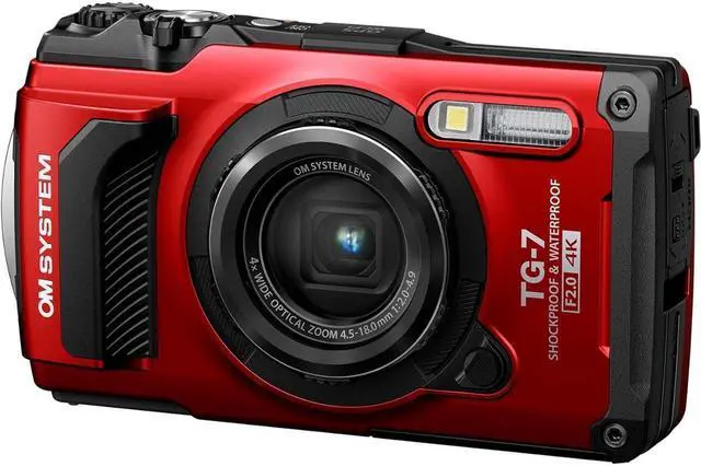 Main image of OM System Tough TG-7 (Red): 4K Video Recording in Underwater and Rugged Adventure Camera , and Featuring with Advanced Shooting Modes and Built-in GPS.
