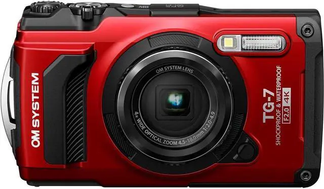 Alt view image 2 of 4 - OM System Tough TG-7 (Red): 4K Video Recording in Underwater and Rugged Adventure Camera , and Featuring with Advanced Shooting Modes and Built-in GPS.
