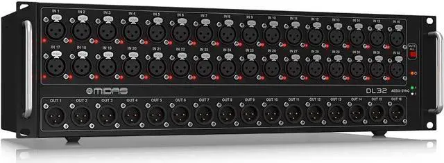 Alt view image 2 of 4 - Midas DL32 32 Input, 16 Output Stage Box with 32 Midas Microphone Preamplifiers, ULTRANET and ADAT Interfaces