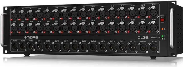 Alt view image 3 of 4 - Midas DL32 32 Input, 16 Output Stage Box with 32 Midas Microphone Preamplifiers, ULTRANET and ADAT Interfaces