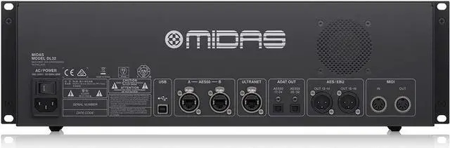 Alt view image 4 of 4 - Midas DL32 32 Input, 16 Output Stage Box with 32 Midas Microphone Preamplifiers, ULTRANET and ADAT Interfaces