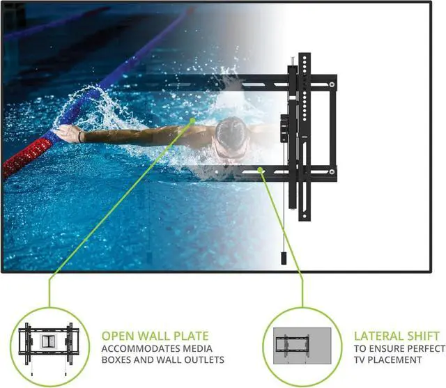Alt view image 4 of 8 - Kanto TE300SG Outdoor Extend and Tilting TV Wall Mount for 45 - 100 TVs | Supports up to 150 lbs | Latching Home Position | Extends up to 6" from Wall | Up to 8° Swivel | Large Open Wall Plate