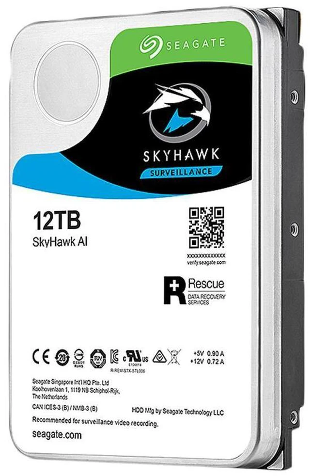 Alt view image 3 of 4 - Seagate SkyHawk AI ST12000VE0008 12TB 7200 RPM 256MB Cache SATA 6.0Gb/s 3.5" Internal Hard Drive Bare Drive - OEM