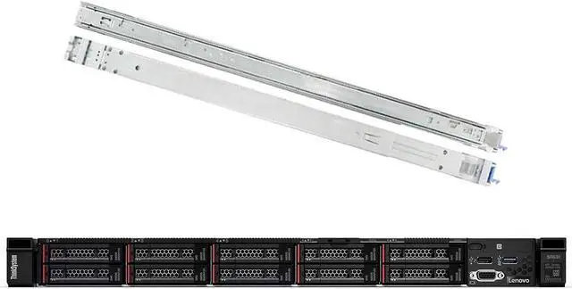 Alt view image 3 of 8 - Lenovo ThinkSystem SR630 Rack Server Bundle with Rail Kit, 2 x Intel Xeon Silver 4110 8-Core 2.10GHz, 32GB DDR4, 2TB SSD, RAID