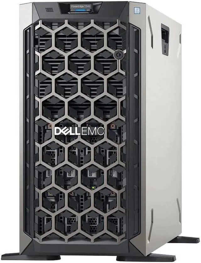 Main image of Dell PowerEdge T340 Tower Server, Intel Xeon E-2124 Quad-Core 3.3GHz 8MB, 32GB DDR4 RAM, 24TB Storage, RAID, Single PSU