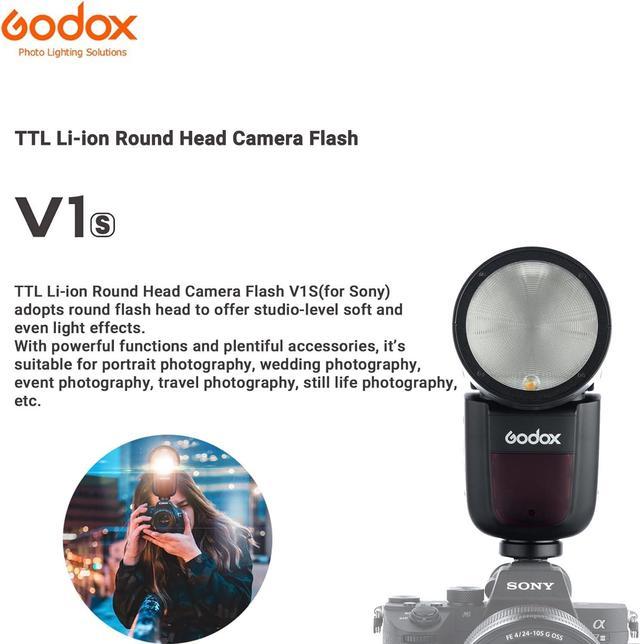Godox V1-S Round Head Camera Flash for Sony, 2.4G 1/8000 HSS TTL