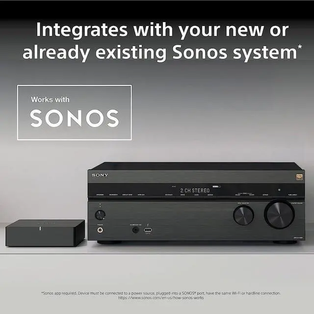 Alt view image 6 of 7 - Sony STR-AN1000 7.2-ch Surround Sound Home Theatre 8K A/V Receiver: Dolby Atmos, DTS:X, Digital Cinema Auto Calibration IX, Bluetooth, WiFi, Google Chromecast