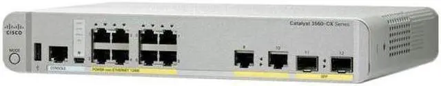 Main image of WS-C3560CX-8PC- Compact switch port compact Switch Layer 3, POE- 8 x 10/100/1000 Ethernet Ports, 2 SFP&2GE uplinks- Data IP Base