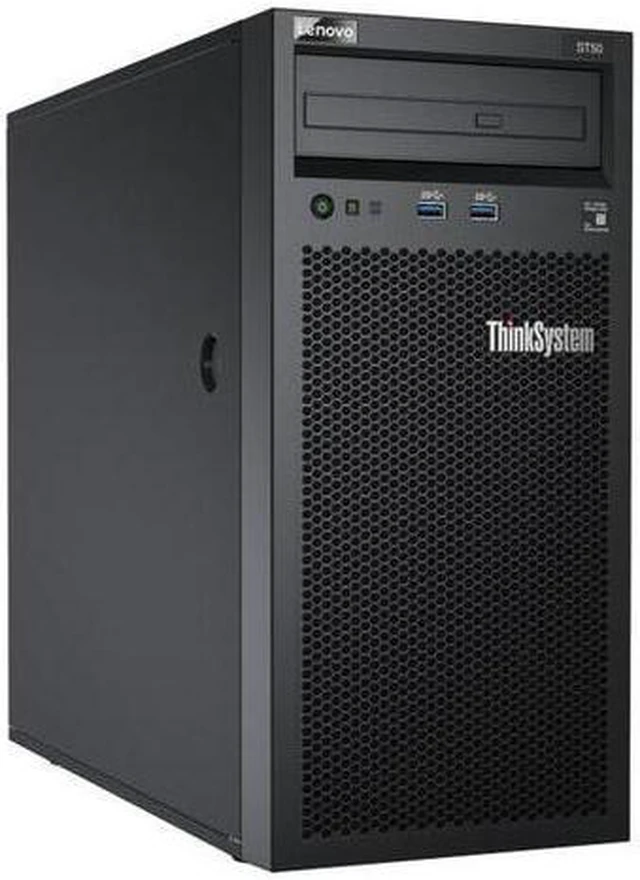 Main image of Lenovo ThinkSystem ST50 Tower Server Bundle Including APC BR1500MS 1500VA UPS, Intel Xeon 3.4GHz CPU, 32GB DDR4 2666MHz RAM, 6TB HDD Storage, JBOD RAID