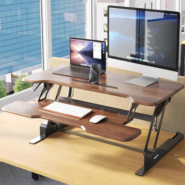 Alt view image 2 of 4 - Mount-It! Standing Desk Converter with 38" Desktop - MI-15006