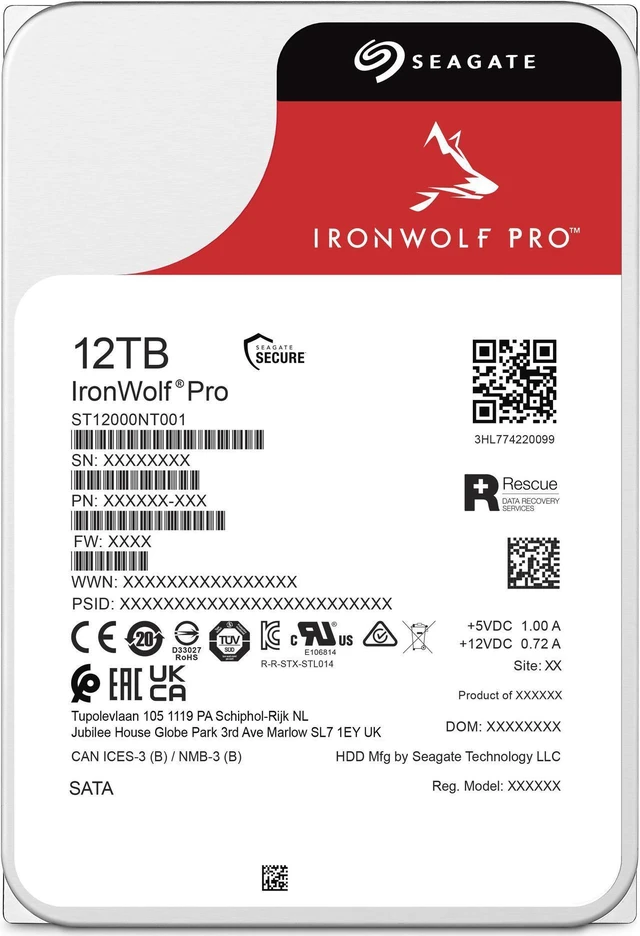 Alt view image 3 of 3 - Seagate IronWolf Pro ST12000NT001 12TB 7200 RPM 256MB Cache SATA 6.0Gb/s 3.5" Internal Hard Drive - OEM