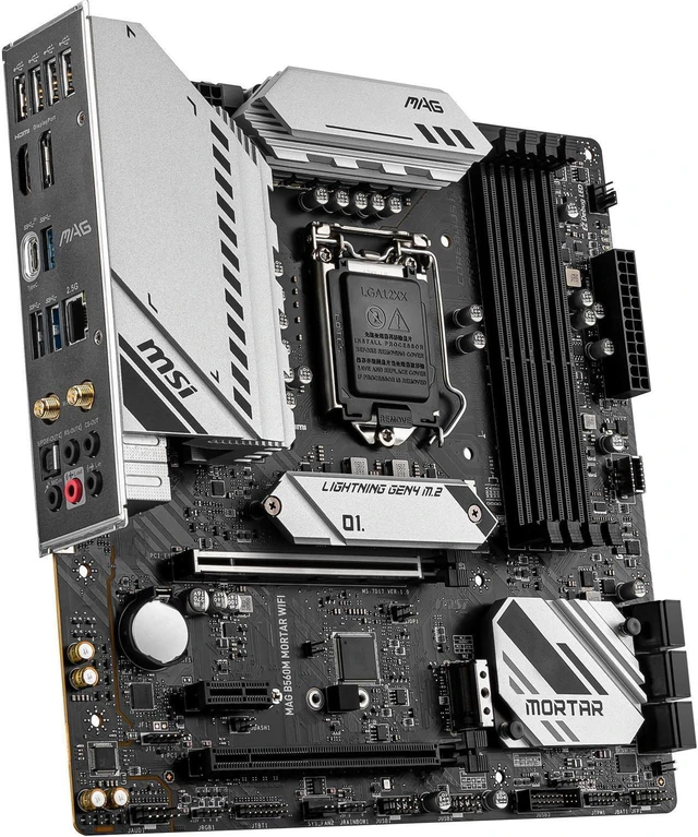 Alt view image 2 of 4 - MSI MAG B560M MORTAR WIFI LGA 1200 Intel B560 SATA 6Gb/s Micro ATX Intel Motherboard