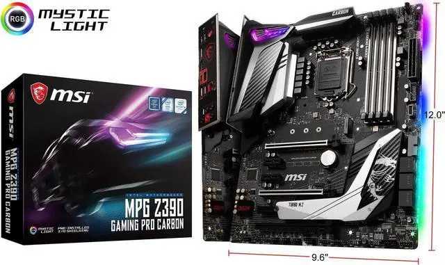 Main image of MSI MPG Z390 GAMING PRO CARBON LGA 1151 (300 Series) Intel Z390 HDMI SATA 6Gb/s USB 3.1 ATX Intel Motherboard