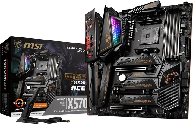 Main image of MSI MEG X570 ACE Gaming Motherboard AM4, Wi-Fi 6, PCIe 4.0, M.2, USB 3.2 Gen 2 | Best AMD ATX Motherboard