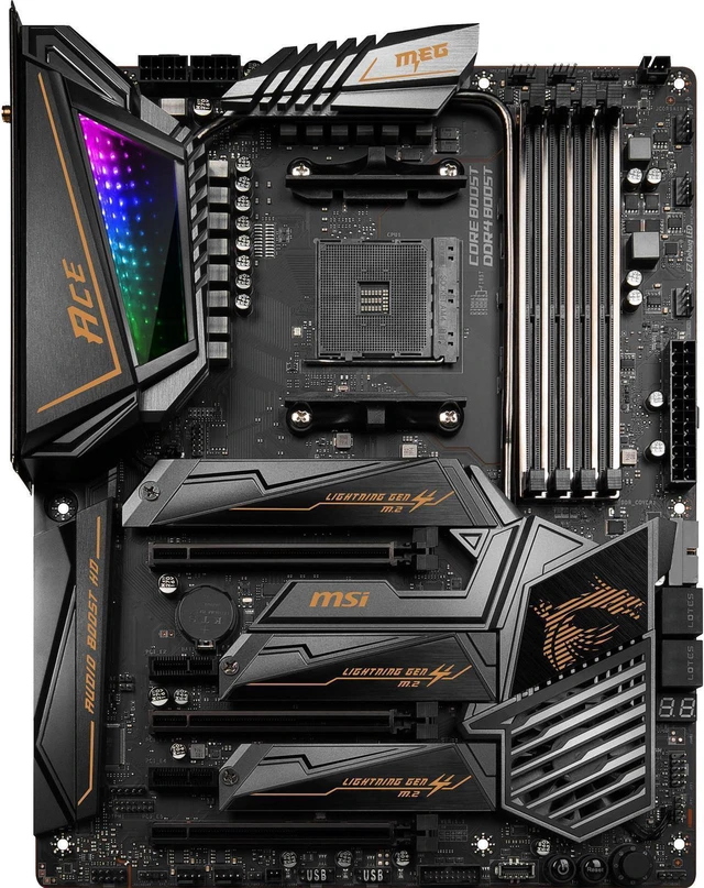 Alt view image 3 of 13 - MSI MEG X570 ACE Gaming Motherboard AM4, Wi-Fi 6, PCIe 4.0, M.2, USB 3.2 Gen 2 | Best AMD ATX Motherboard