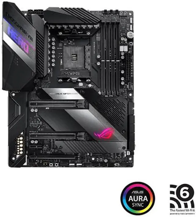 Alt view image 2 of 6 - ASUS AMD AM4 ROG X570 Crosshair VIII Hero (Wi-Fi) ATX Motherboard with PCIe 4.0, Dual M.2, SATA 6Gb/s, USB3.2 Gen 2, 2.5Gbps LAN, WiFi 6