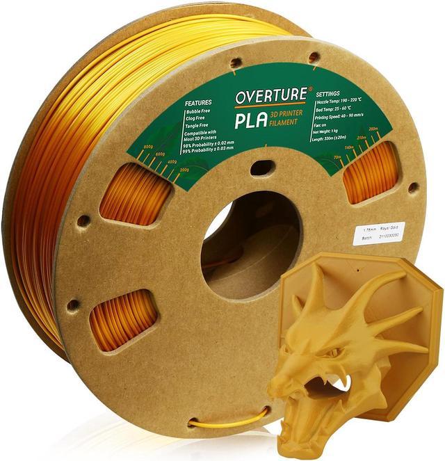 OVERTURE PLA Filament 1.75mm PLA 3D Printer Filament, 1kg Cardboard Spool  (2.2lbs), Dimensional Accuracy +/- 0.02mm, Fit Most FDM Printer (Black