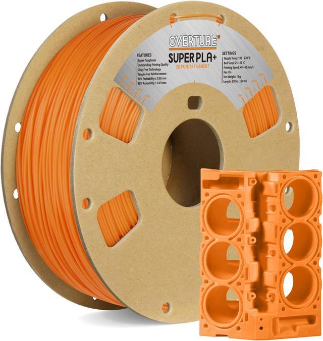 OVERTURE Super PLA+ Filament 1.75mm, Toughness Enhanced PLA Plus, Cardboard  Spool, 1kg Filament (2.2lbs), Dimensional Accuracy +/- 0.03 mm (Orange) 