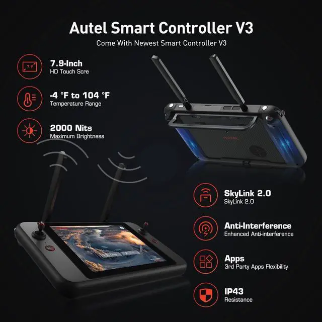 Alt view image 6 of 6 - Autel EVO 2 Pro V3 RTK Bundle 6K HRD Camera,Smart Controller V3