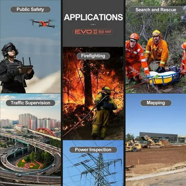 Alt view image 7 of 7 - Autel Robotics Drone EVO II Dual 640T Enterprise V3, Drone with 640x512 Thermal Imaging with 0.8" RYYB CMOS 8K Sensor, 10+Temperature Measurement Modes, 15KM HD Video Transmission, 42Mins Flight Time