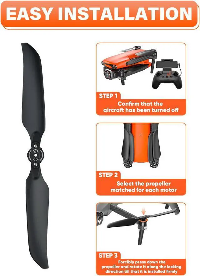 Alt view image 6 of 6 - Autel Robotics EVO Lite series Propeller Original Quadcopter Propeller Quick-Release Foldable Design Drone Accessories