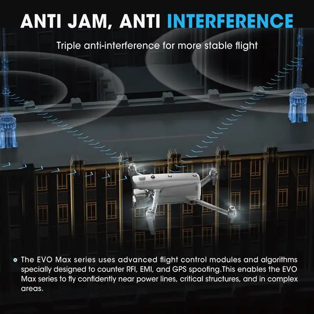 Alt view image 6 of 7 - Autel Robotics EVO MAX 4T Drone, Support Remote ID,1.28'' CMOS 50MP Wide Camera, 640x512 Thermal Camera, L-aser Rangefinder, 48MP Zoom Camera, No Blind Spots, A-Mesh 1.0 Networking, Triple A-nti J-amm