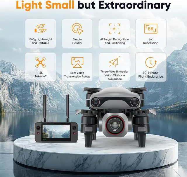 Alt view image 2 of 6 - Autel Robotics  EVO Lite 6K Bundle Edition Enterprise Infrared Thermal-imaging Camera 16x Zoom Professional Flight Software Equipped