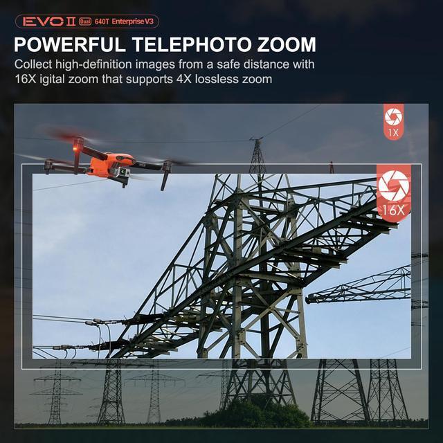 Alt view image 4 of 7 - Autel Robotics Evo II Dual 640T V3 Thermal Camera Rugged Bundle Thermal Drone with 640x512 Thermal Imaging with 1/1.28" RYYB CMOS 8K Sensor, 38Mins Flight Time 16x Digital Zoom 50 Megapixels