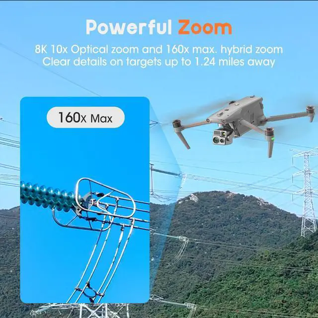 Alt view image 7 of 7 - Autel Robotics EVO MAX 4T Visiable/Zoom/Thermal/L-aser 4 Cameras in One Drone 50MP&1/1.28" CMOS 8K Camera 1-160x Super Zoom 640×512 Thermal Resolution 16.43737 ft L-aser Range A-Mesh 1.0
