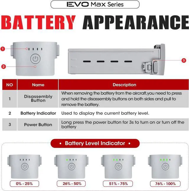 Alt view image 5 of 7 - Autel Robotics EVO Max 4T Battery, 2025 8070mAh 14.88V, Hot-Swapping, Auto self-Heating in Low Temperatures,42 Minutes Flight, Designed for EVO Max 4N/ 4T (XE) Drone
