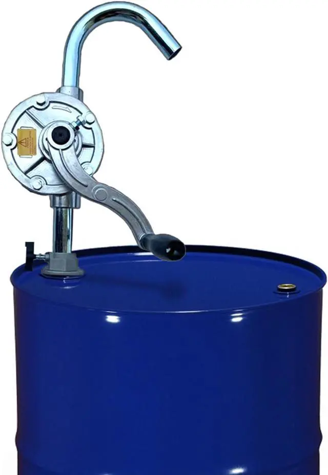Alt view image 6 of 7 - JAANHUEI RP91AJH Aluminum Rotary Drum Pump Hand Pump for Drum Barrels Patented in Taiwan Silver/Grey 56.1 inches (142.5 cm) PPS Vane, NBR Seals 9.4 oz. (280 cc) per rotation for 5, 15, 30, 55 gal