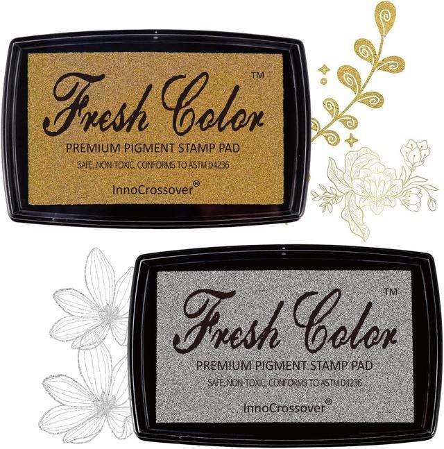 Alt view image 5 of 7 - Ink Pads for Rubber Stamps,Stamp Pad,Stamps for Crafts, Scrapbooking Supplies, Card Making, Embossing Ink, Permanent Ink Pads, Non Toxic, Safe (Gold Ink Pad)