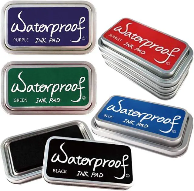 Alt view image 3 of 6 - Waterproof 5 Colors Ink Pad for Stamps,Permanent, Waterproof Ink Pads,Ink Pads for Rubber Stamps, Rubber Stamps Pads- Permanent, Waterproof, Stamp Pads for Card Making, Scrapbooking Supplies