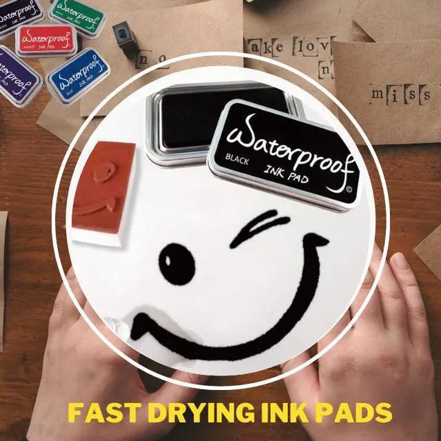 Alt view image 4 of 6 - Waterproof 5 Colors Ink Pad for Stamps,Permanent, Waterproof Ink Pads,Ink Pads for Rubber Stamps, Rubber Stamps Pads- Permanent, Waterproof, Stamp Pads for Card Making, Scrapbooking Supplies