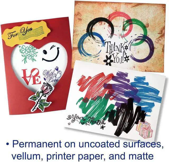 Alt view image 6 of 6 - Waterproof 5 Colors Ink Pad for Stamps,Permanent, Waterproof Ink Pads,Ink Pads for Rubber Stamps, Rubber Stamps Pads- Permanent, Waterproof, Stamp Pads for Card Making, Scrapbooking Supplies
