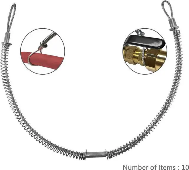 Alt view image 2 of 7 - JAVIKA 200 PSI 1/8inch X 28inch Hose Safety Whip Check Cable, Safety Cable, for Hose to Hose Restraint, Hose Fitting Connection, Safety Check, Hydraulic, Pressure (10 Pack)