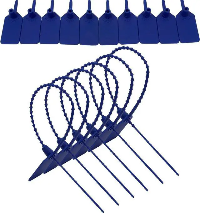 Main image of JAVIKA 250pcs Plastic Tamper Seal Tags, Cable Labels, Pull-Tite Security Seal, Zip Ties, Cord Labels for Luggage Tag, Electronics, Cable Management Ties, Fire Extinguisher Tags-(9.2 inch, blue)