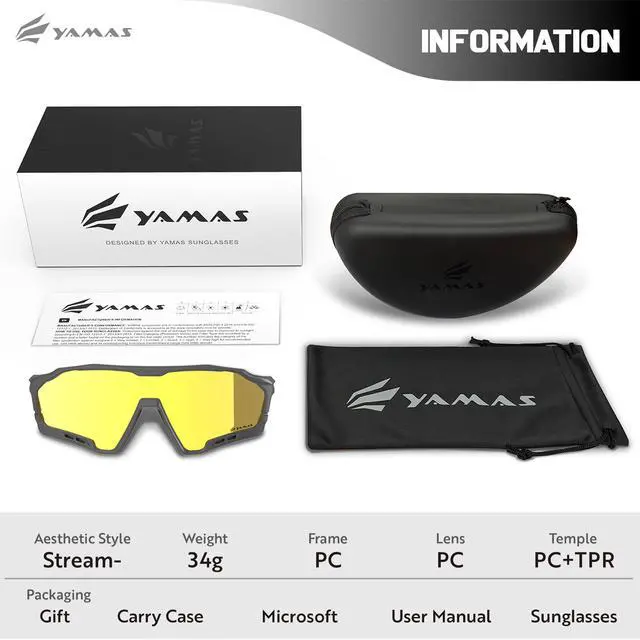 Alt view image 3 of 7 - Sport Sunglasses for Mens Womens, Lightweight Frame, Non-Slip Nose Pads for Hiking, and Running, UV400 Protection-Golden Color