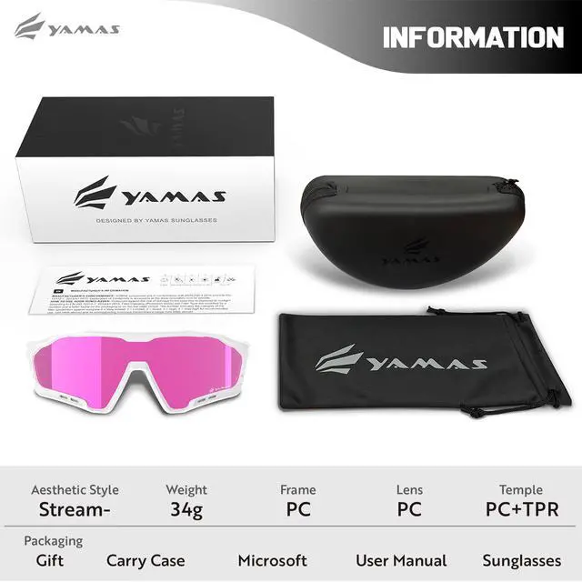 Alt view image 3 of 7 - Sport Sunglasses for Mens Womens, Lightweight Frame, Non-Slip Nose Pads for Hiking, and Running, UV400 Protection-Pink Color