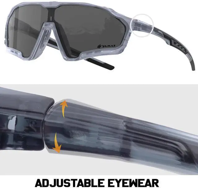 Alt view image 2 of 7 - Sport Sunglasses for Mens Womens, Lightweight Frame, Non-Slip Nose Pads for Hiking, and Running, UV400 Protection-Smoke Gray Color