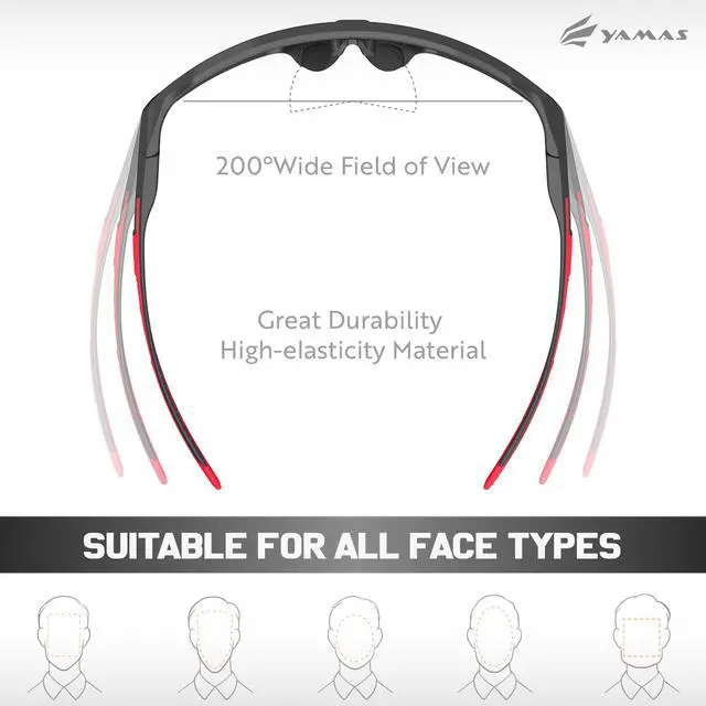 Alt view image 4 of 7 - Sport Sunglasses for Mens Womens, Lightweight Frame, Non-Slip Nose Pads for Hiking, and Running, UV400 Protection-Smoke Gray Color