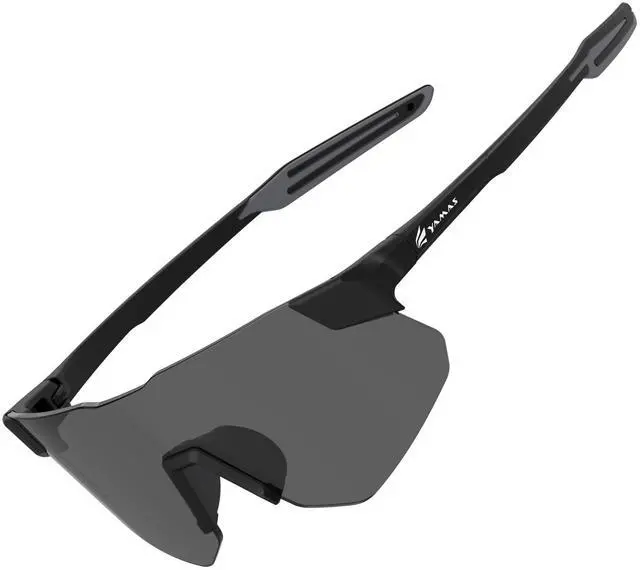 Alt view image 4 of 7 - Sport Sunglasses for Mens Womens, Wrap around Sunglasses, Non-Slip Nose Pads for Climbing and Running, UV400 Protection-Smoke Gray Color