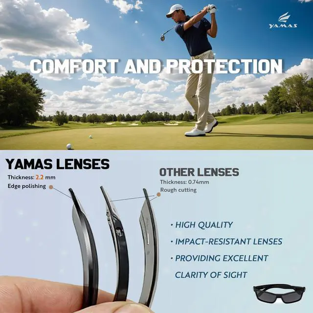 Alt view image 4 of 7 - Sunglasses for Mens Womens, Classic Rectangular Retro Men Sunglass, Sports Sunglasses for Fishing, UV400 Protection-Black Color